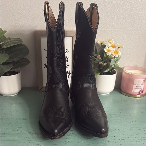 Black Cowboy San Diego Boots SZ 7 Mens box 161
